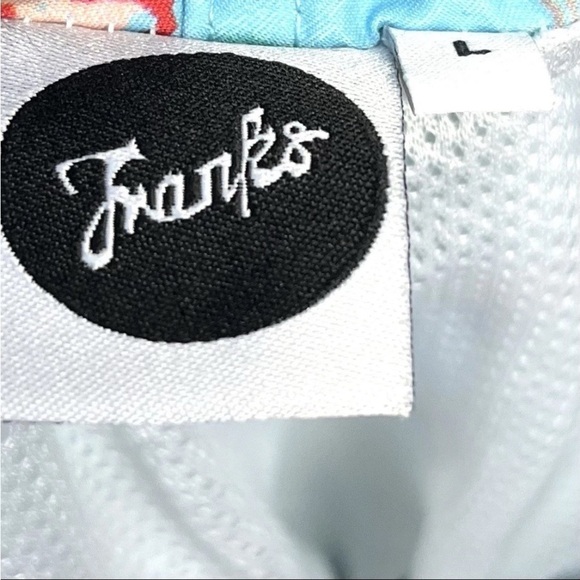 Franks Australia Men Sz L Pink Flamingos Print Swim Trunks Mesh Lined Beach - Picture 10 of 12